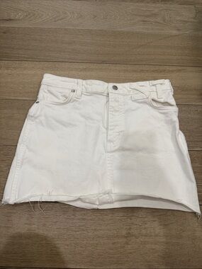 STAUD x Wrangler white mini skirt